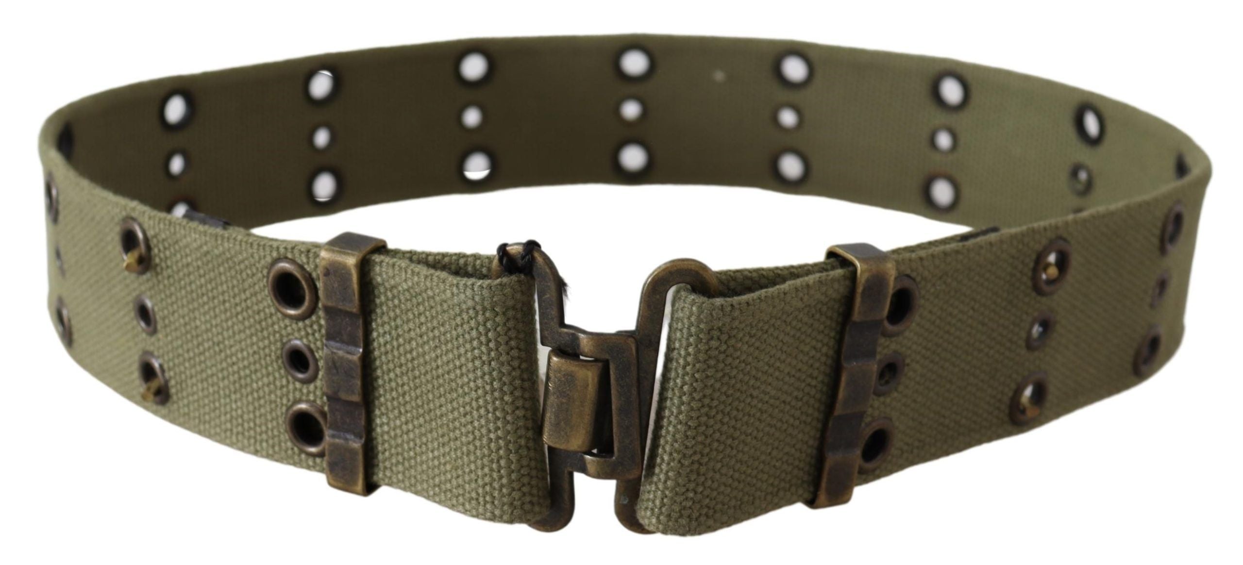 Chic Army Green Cotton Waist Belt - ventzia