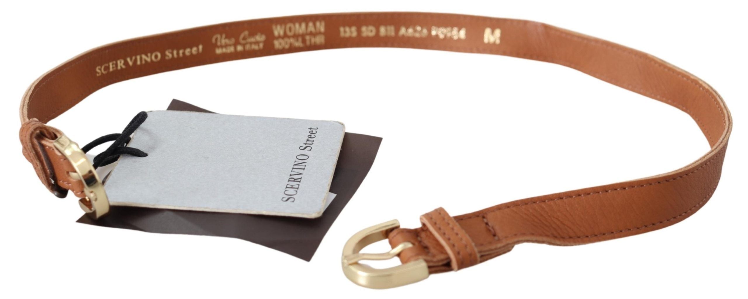 Elegant Brown Leather Double Buckle Belt - ventzia