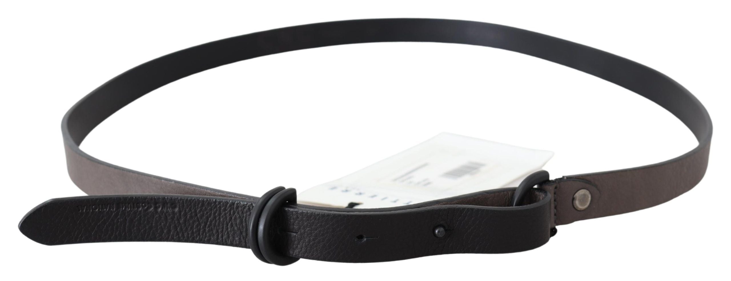 Elegant Dark Brown Leather Belt - ventzia