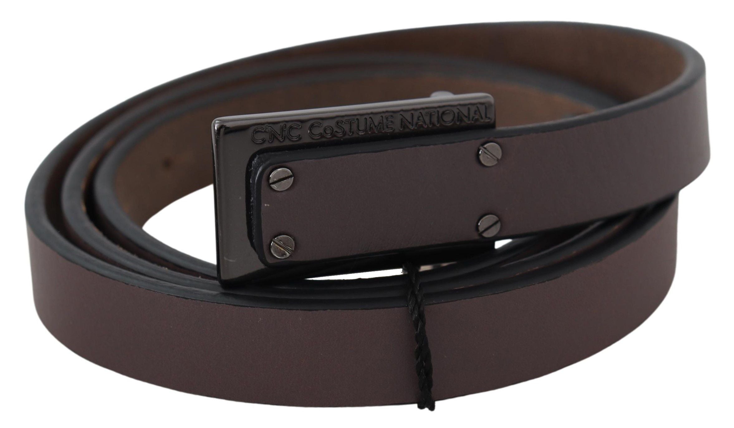 Elegant Dark Brown Leather Belt - ventzia