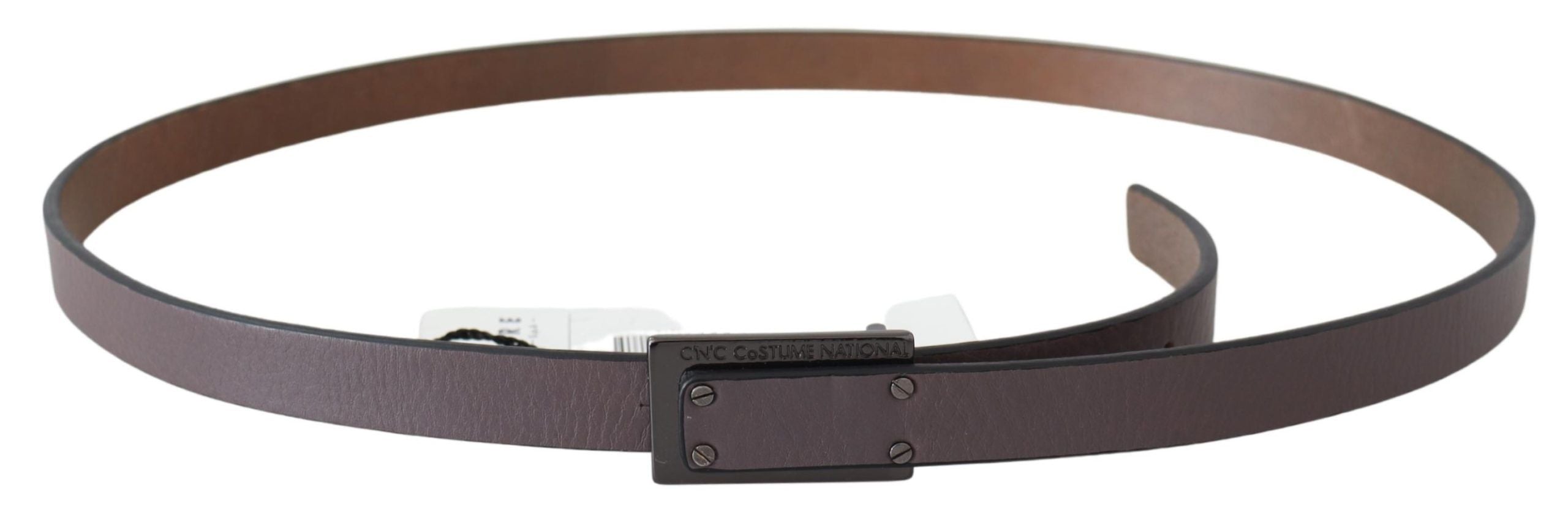 Elegant Dark Brown Leather Belt - ventzia