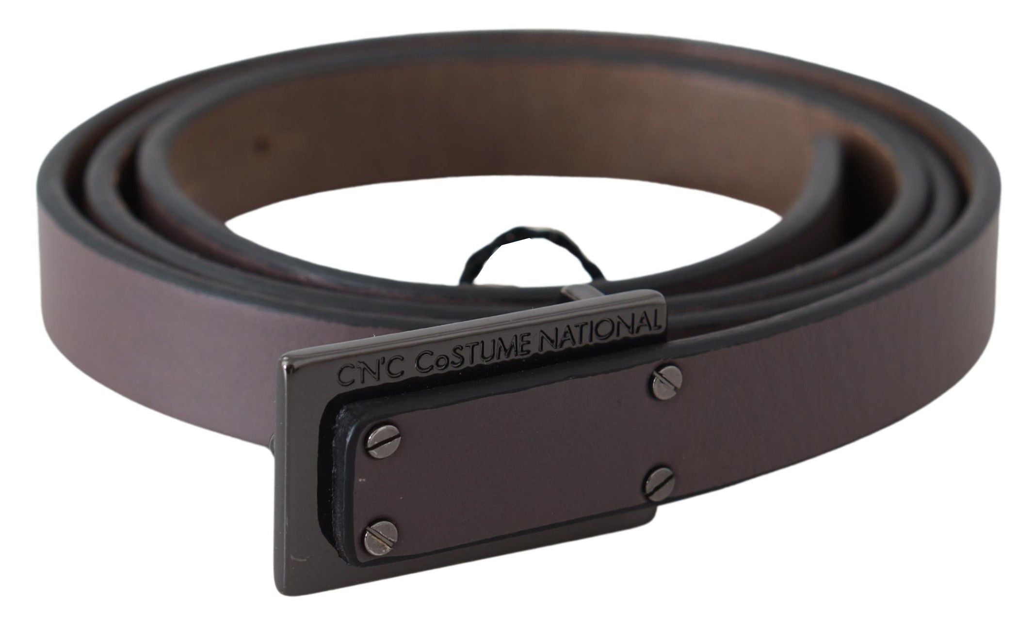 Elegant Dark Brown Leather Belt - ventzia