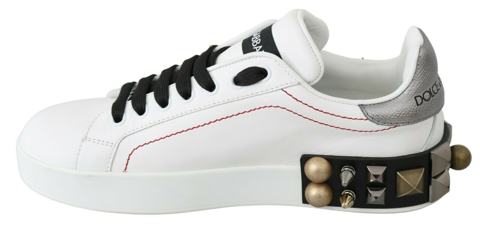 Floral Crystal-Embellished Leather Sneakers - ventzia