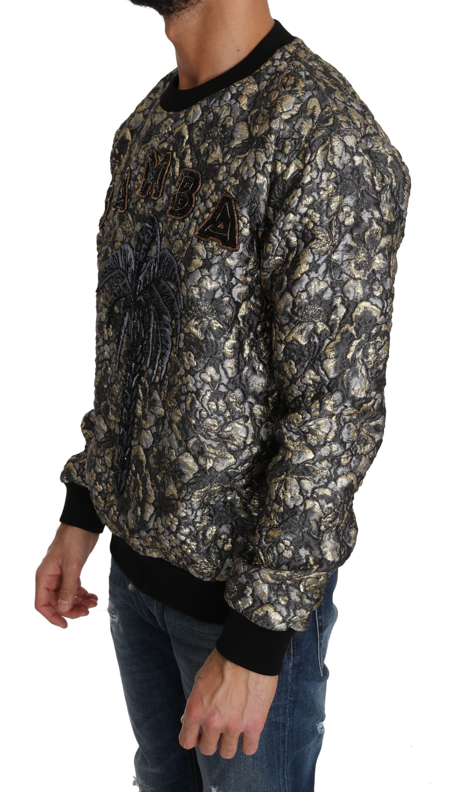 Samba Jacquard Palm Crewneck Sweater - ventzia