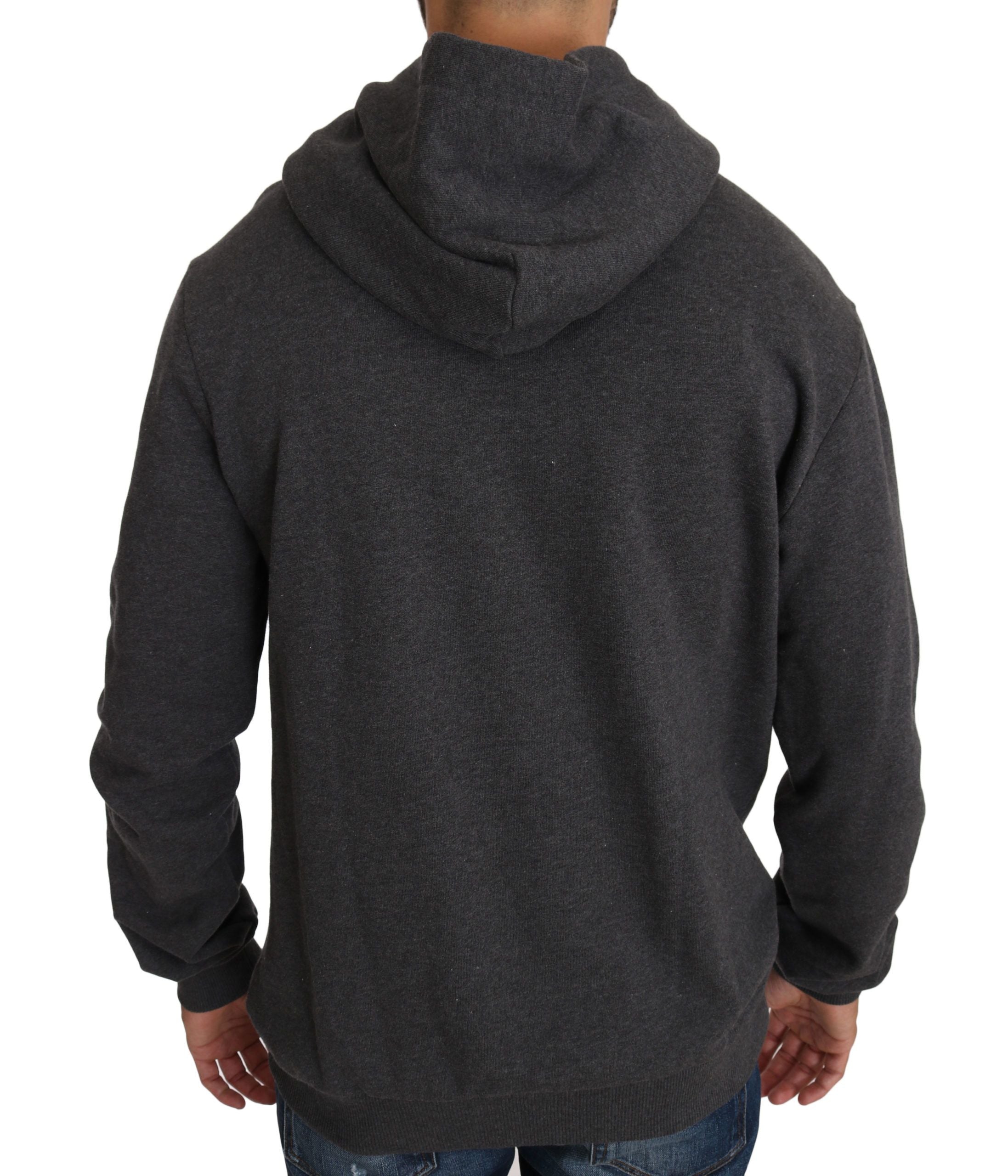 Gray Crystal Heart Gun Motif Sweater - ventzia