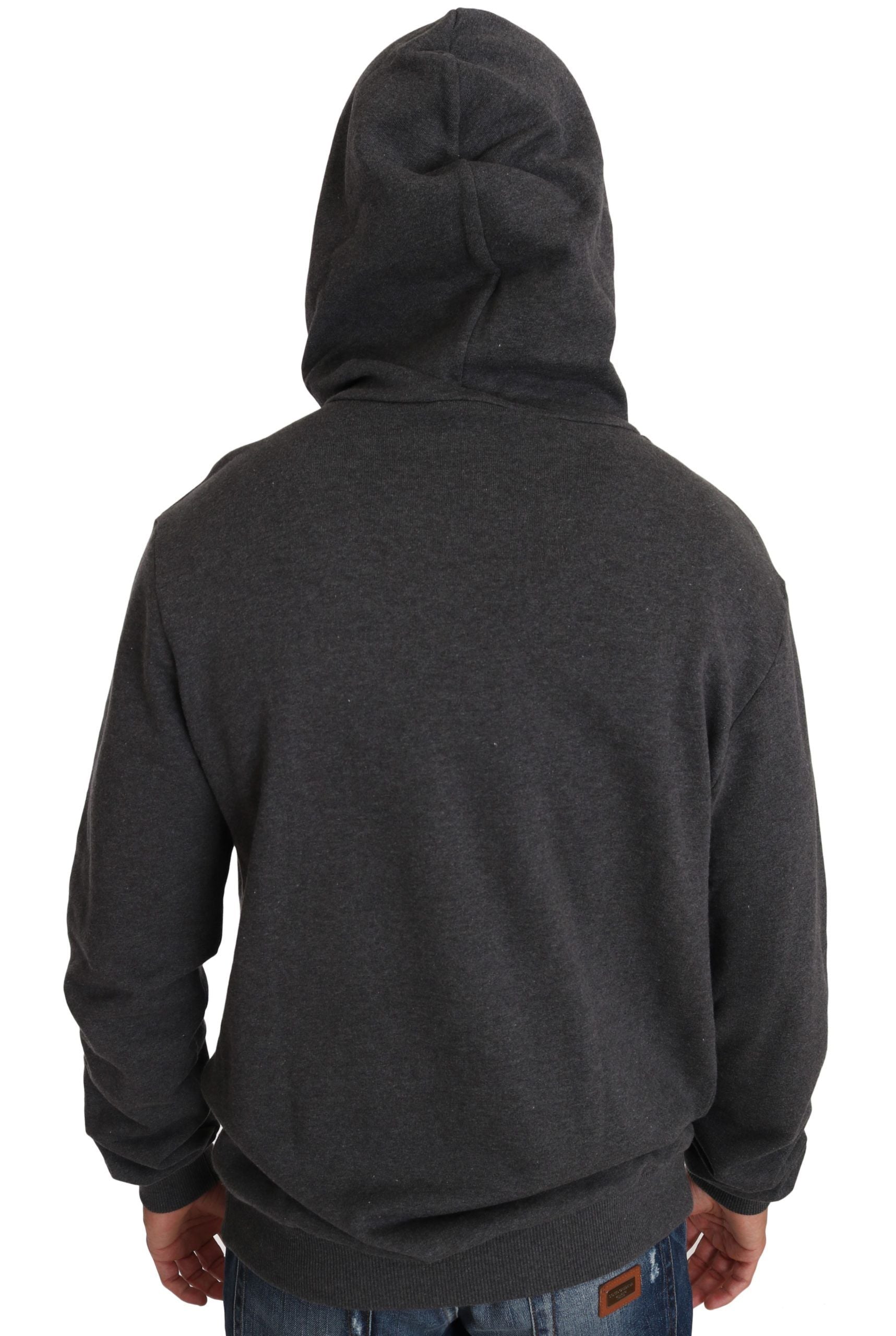 Gray Crystal Heart Gun Motif Sweater - ventzia