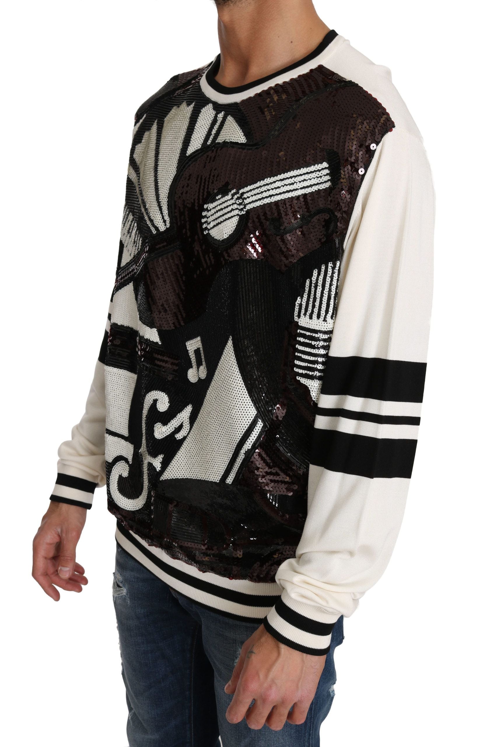 New York Jazz Sequined Silk Sweater - ventzia