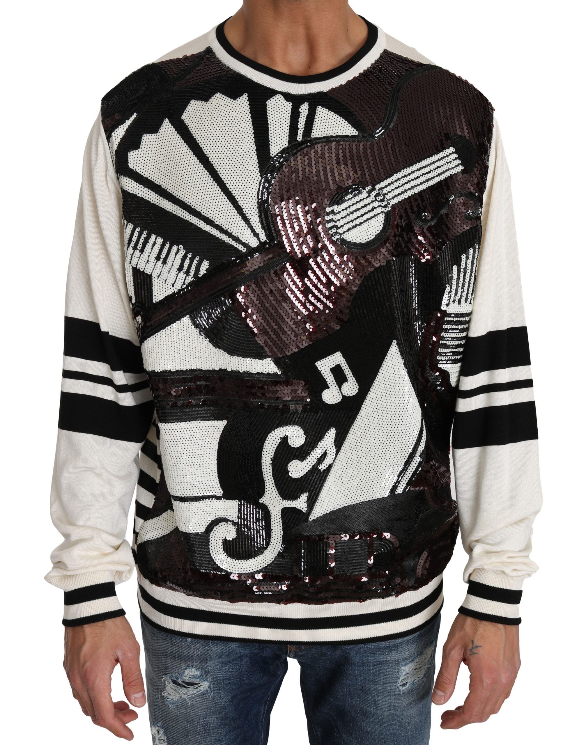 New York Jazz Sequined Silk Sweater - ventzia