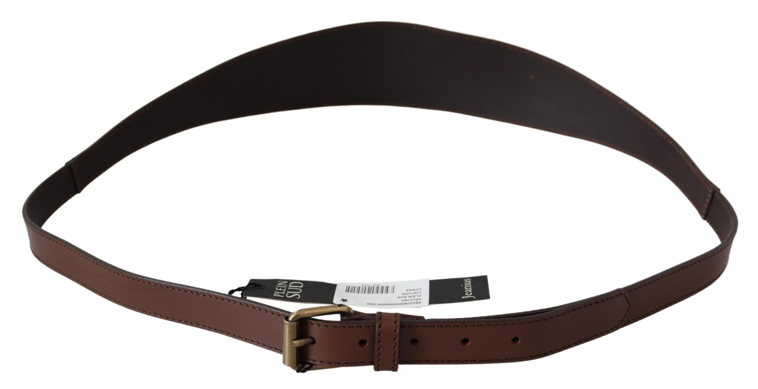 Elegant Rustic Gold-Tone Leather Belt - ventzia