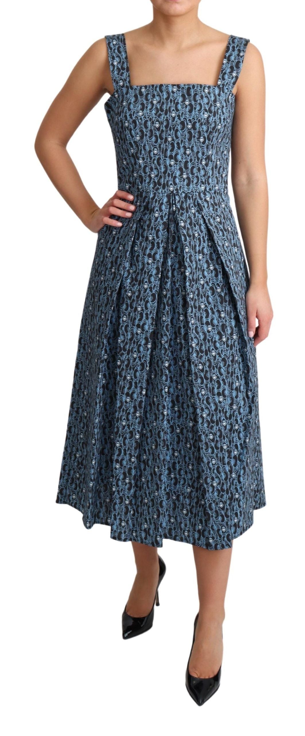 Elegant Sleeveless A-line Blue Heart Dress - ventzia