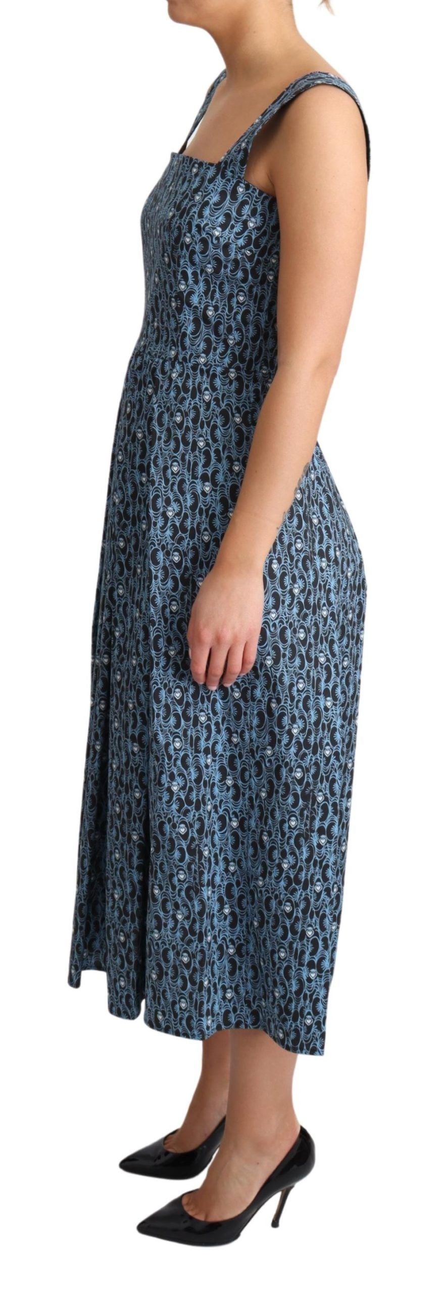 Elegant Sleeveless A-line Blue Heart Dress - ventzia