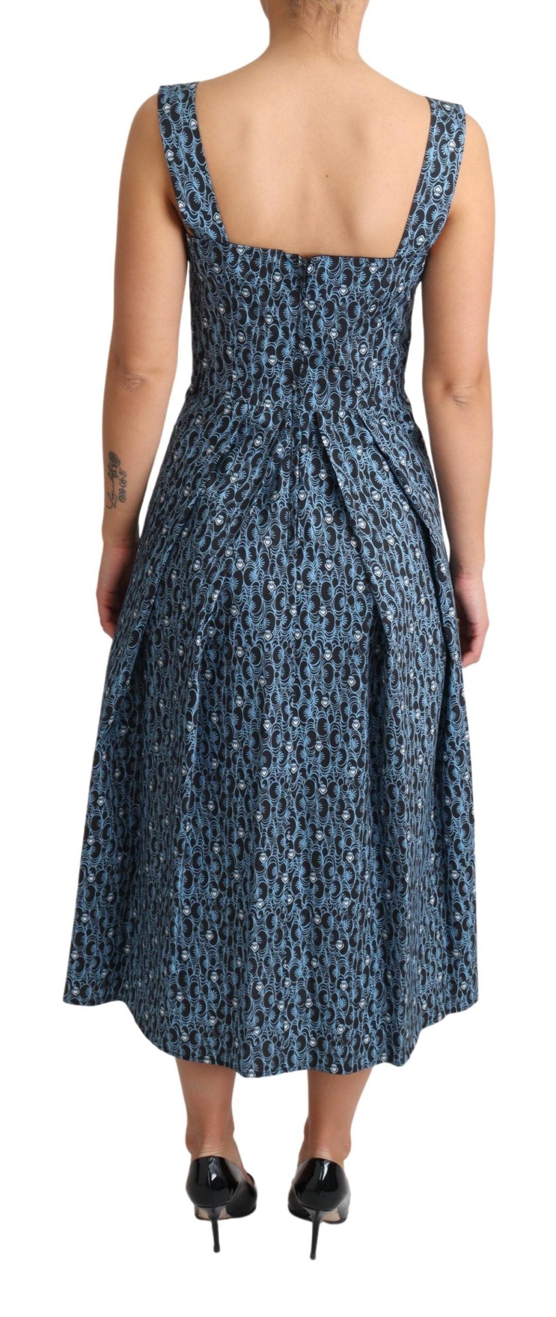 Elegant Sleeveless A-line Blue Heart Dress - ventzia
