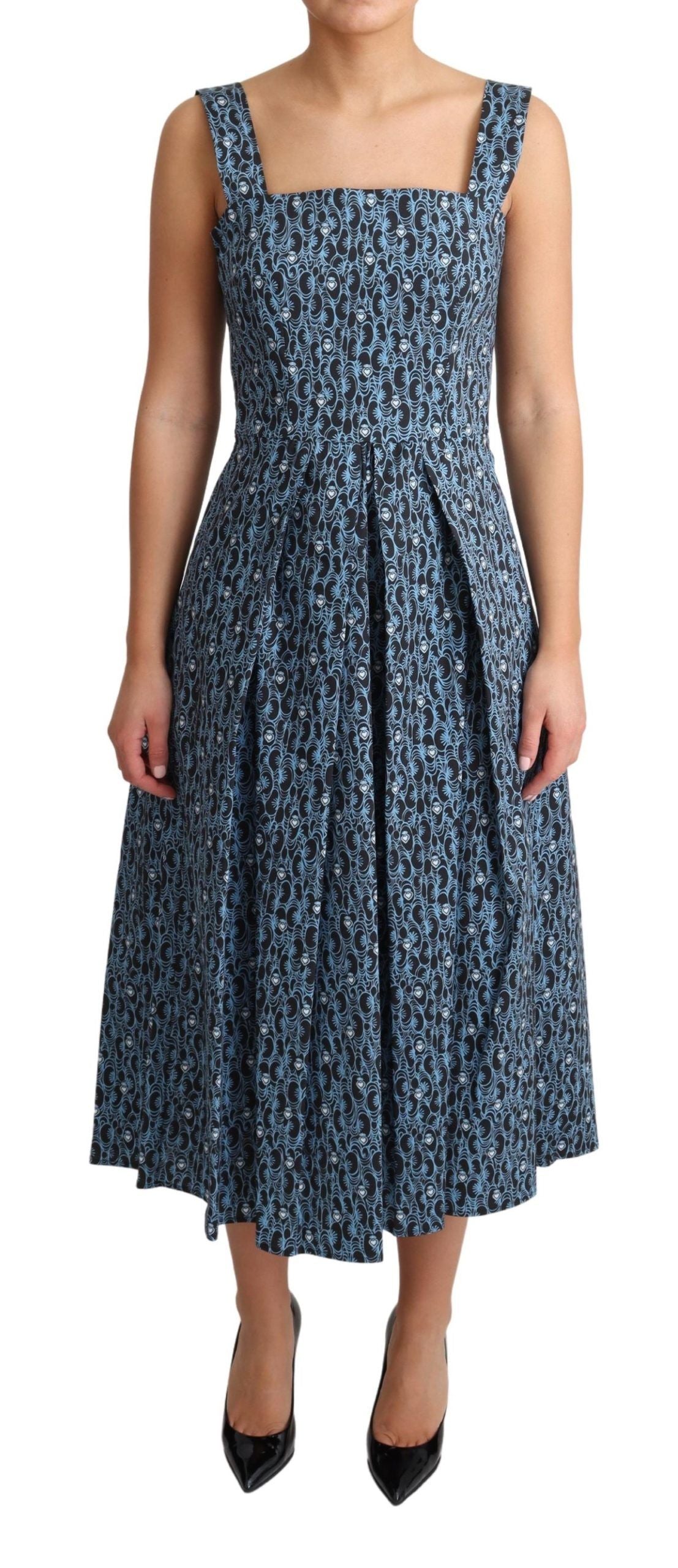 Elegant Sleeveless A-line Blue Heart Dress - ventzia