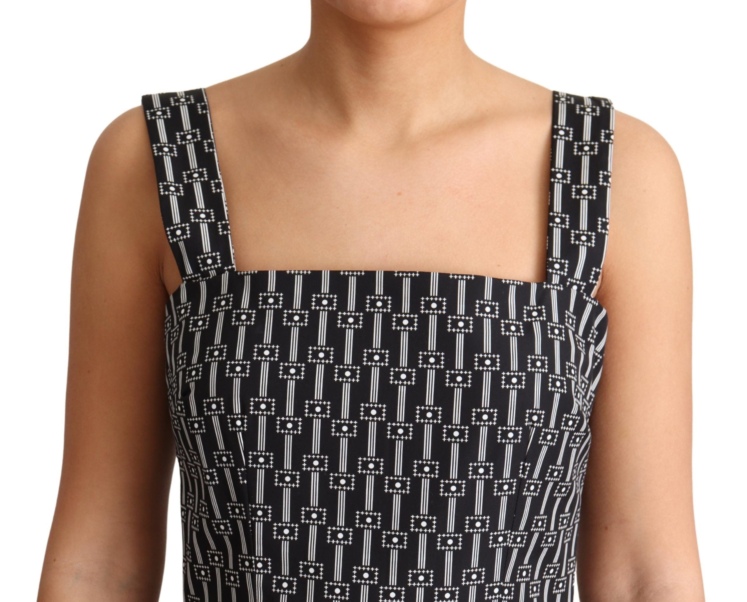 Elegant Sleeveless Geometric A-line Dress - ventzia