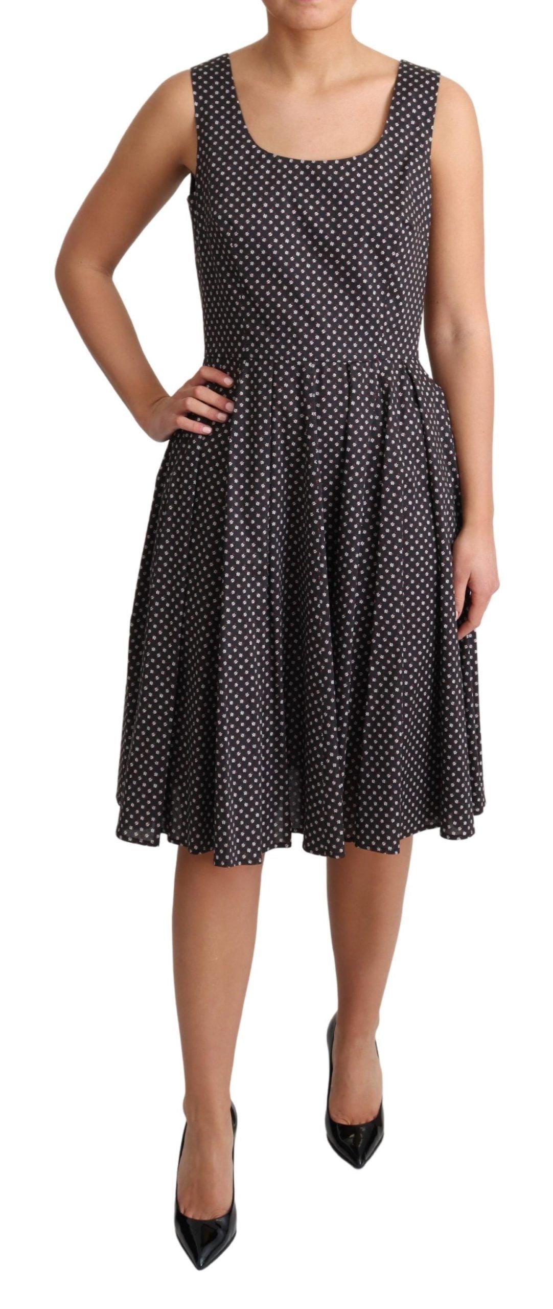 Elegant Floral A-Line Sleeveless Dress - ventzia