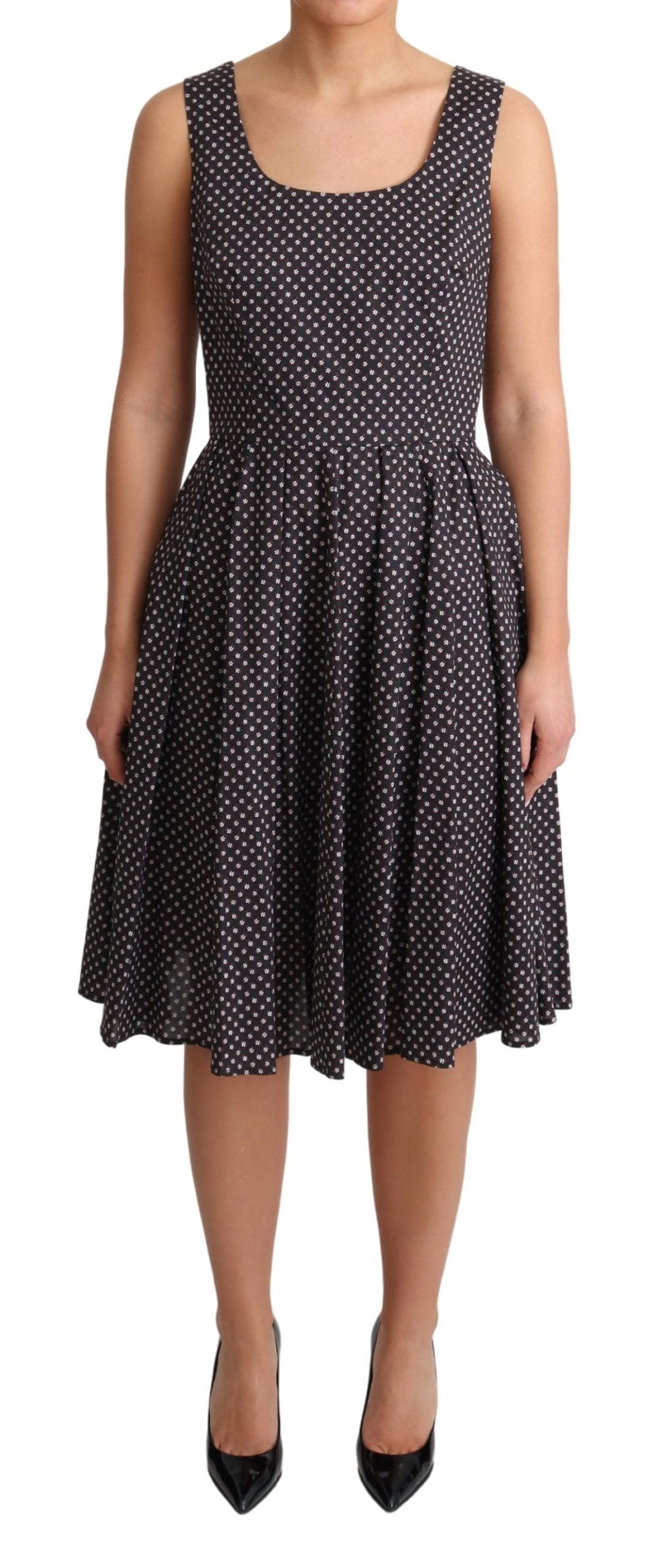 Elegant Floral A-Line Sleeveless Dress - ventzia