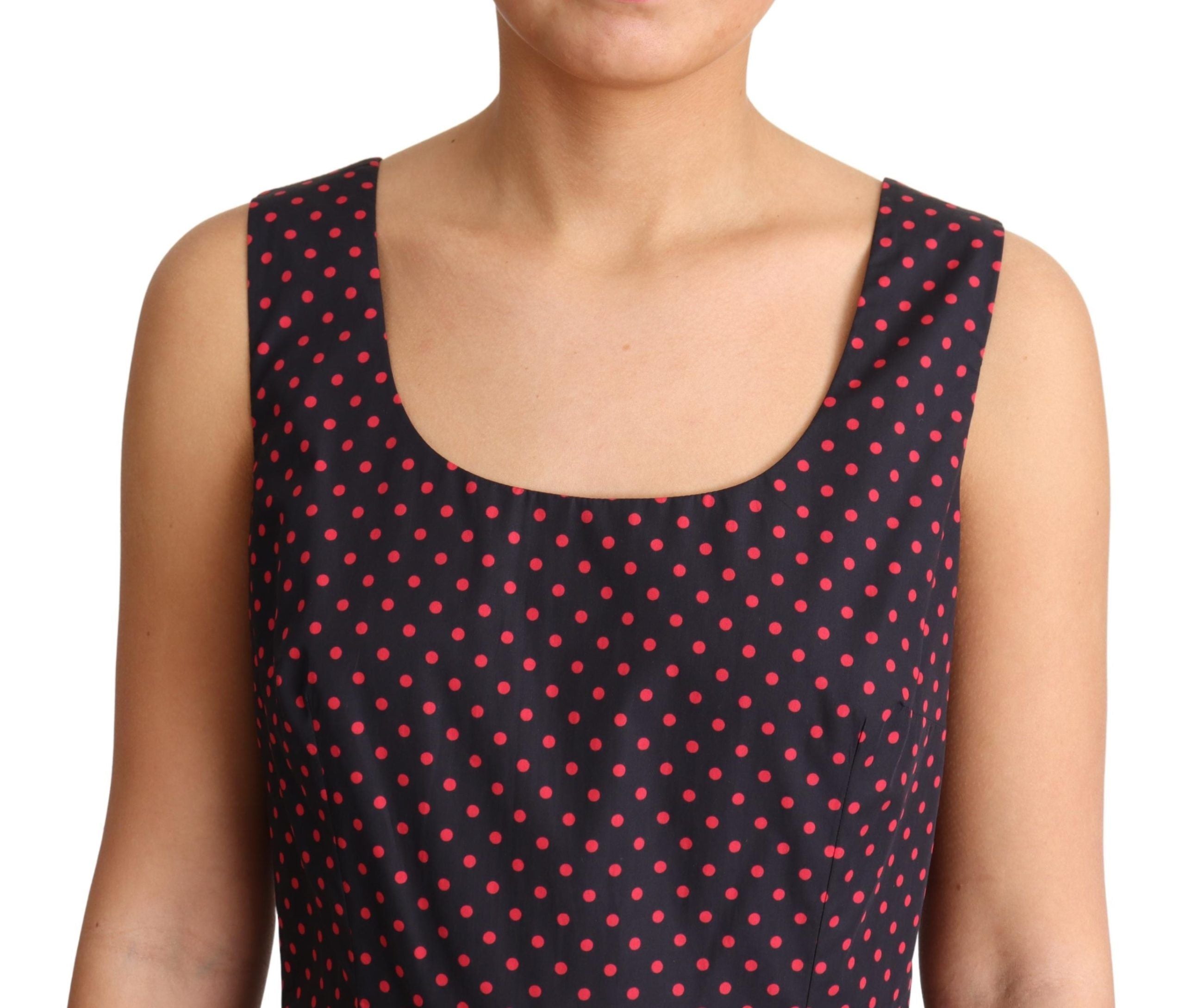 Chic Polka Dotted A-Line Sleeveless Dress - ventzia