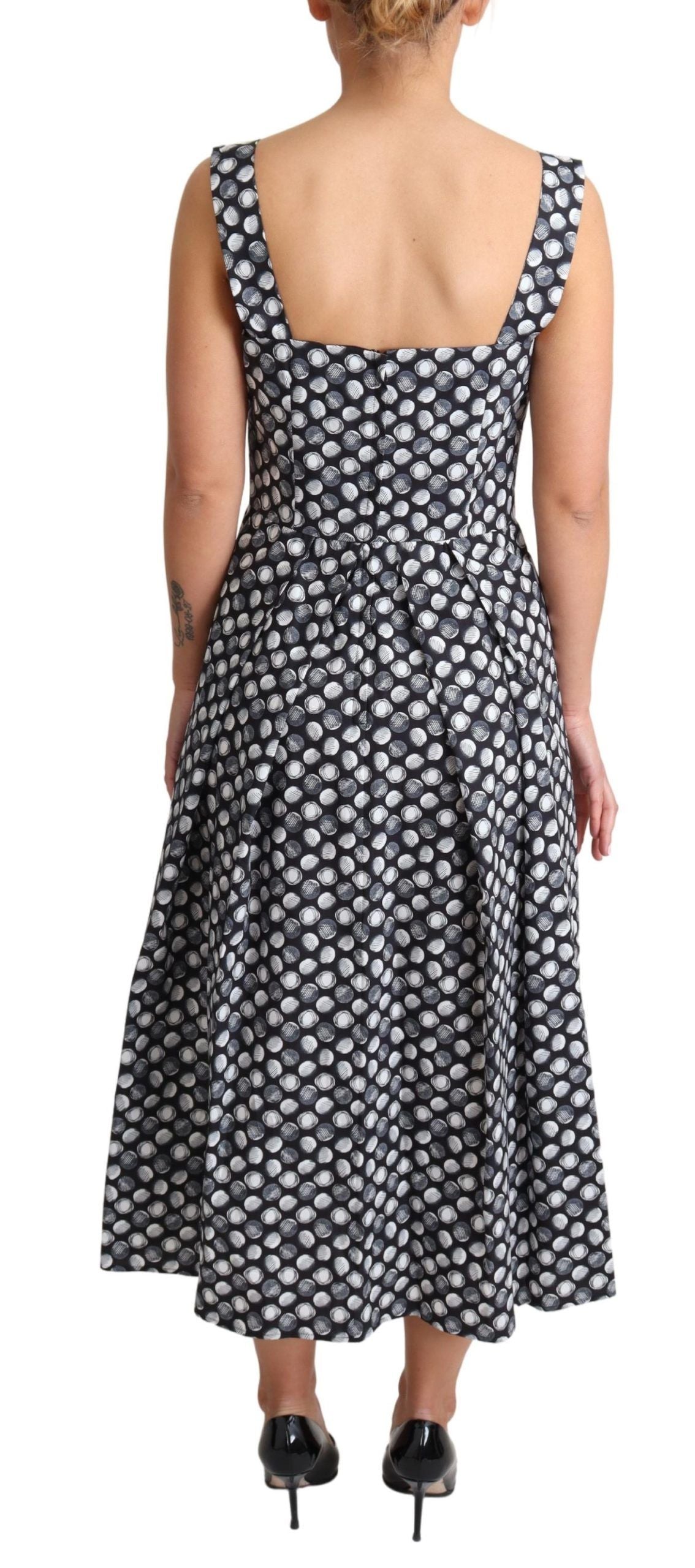 Elegant Sleeveless Geometric Midi A-Line Dress - ventzia