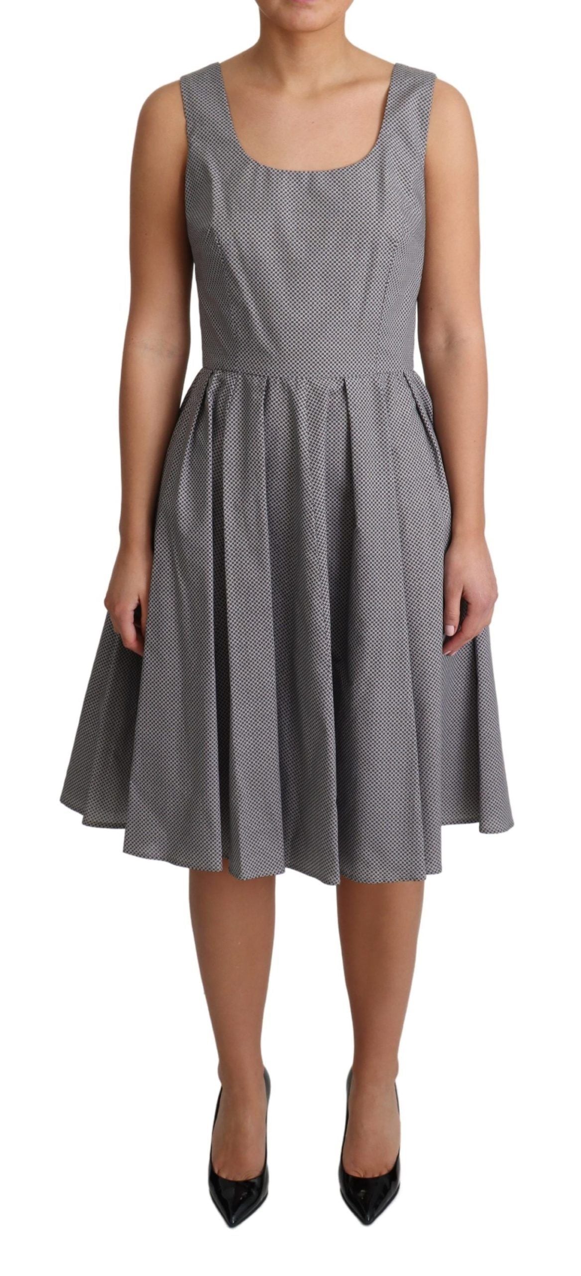 Sleeveless Geometric A-Line Dress - ventzia