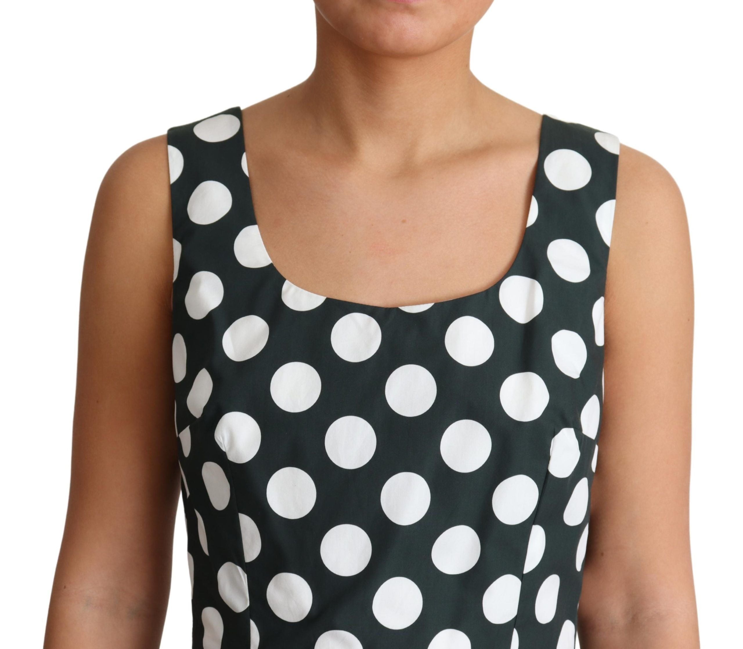 Chic Polka Dot A-line Sleeveless Dress - ventzia