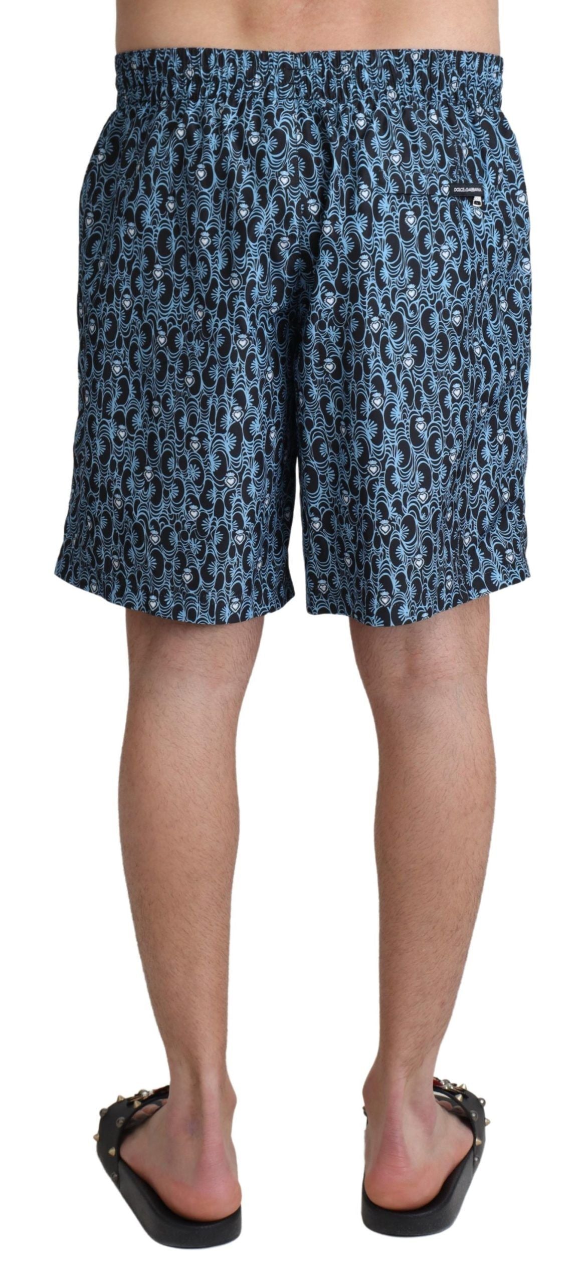 Chic Blue Drawstring Swim Trunks - ventzia