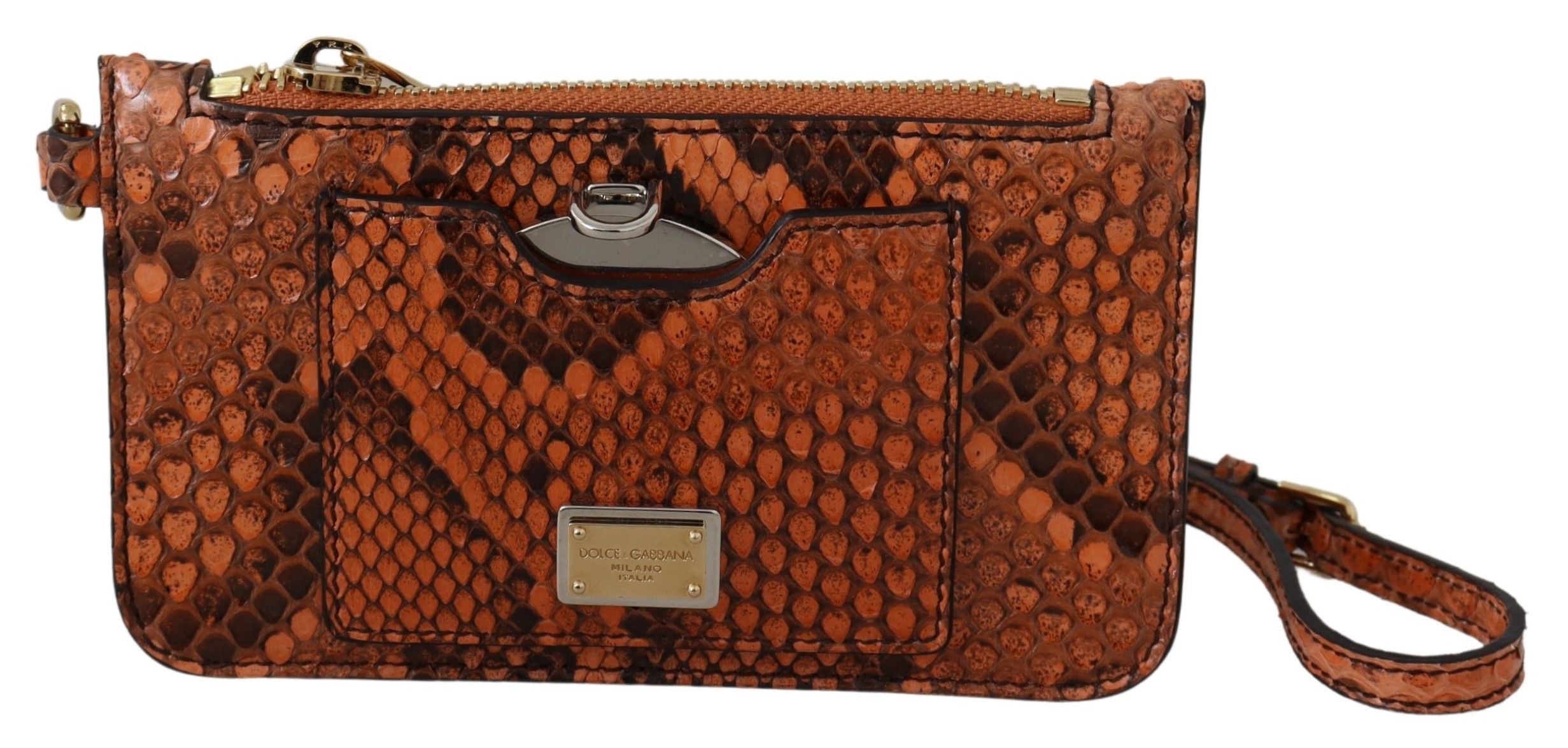 Elegant Python Patterned Leather Wristlet - ventzia