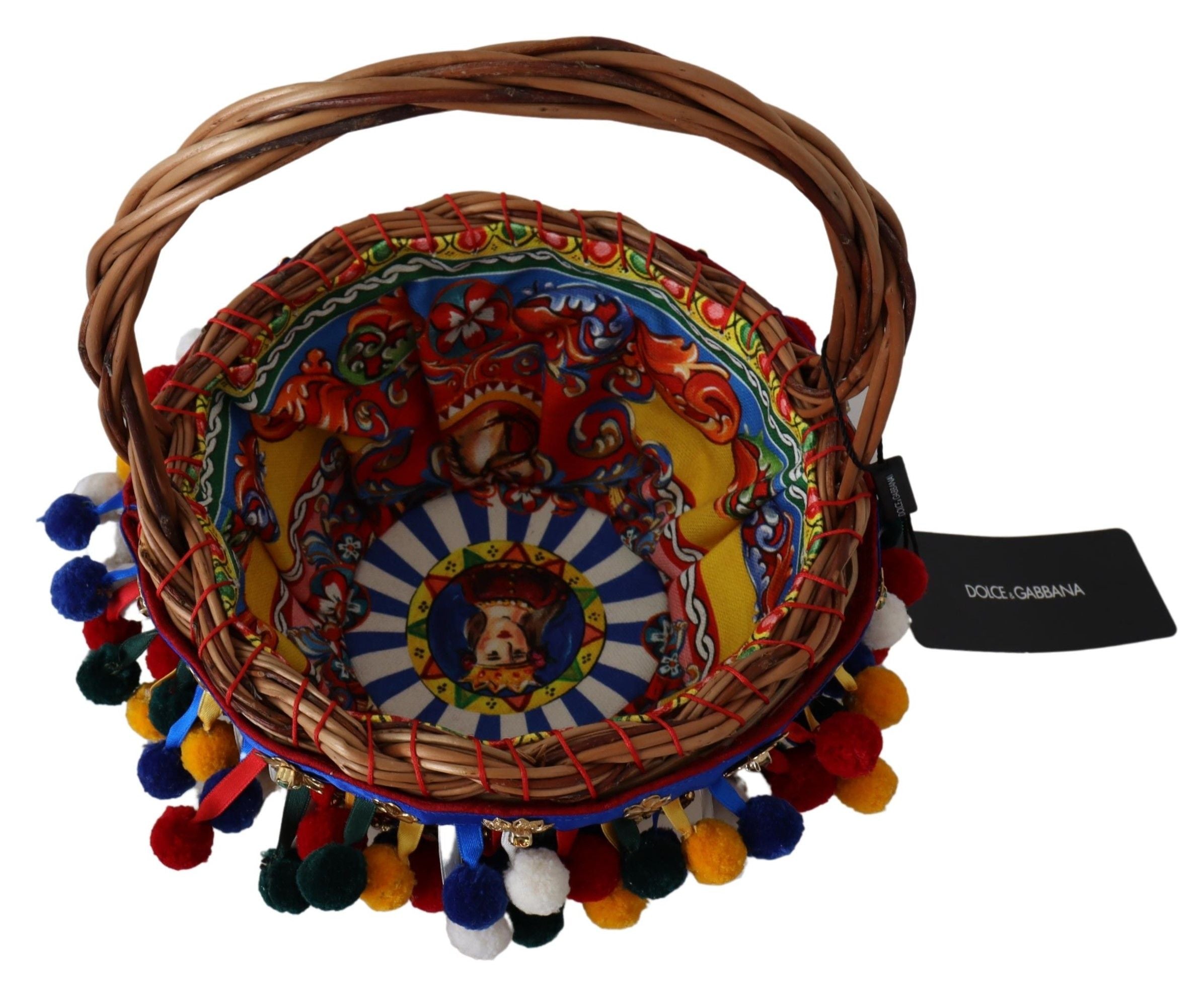 Multicolor Embellished Wicker Tote - ventzia