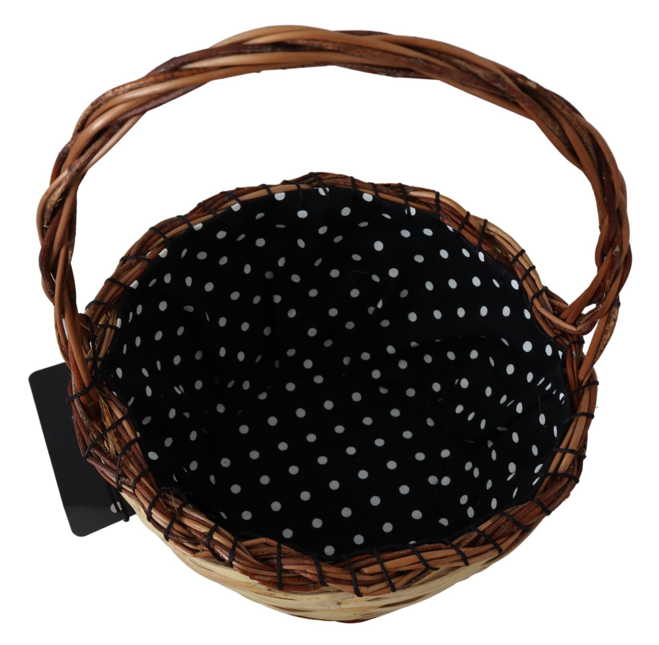 Chic Beige Wicker Basket Tote Bag - ventzia