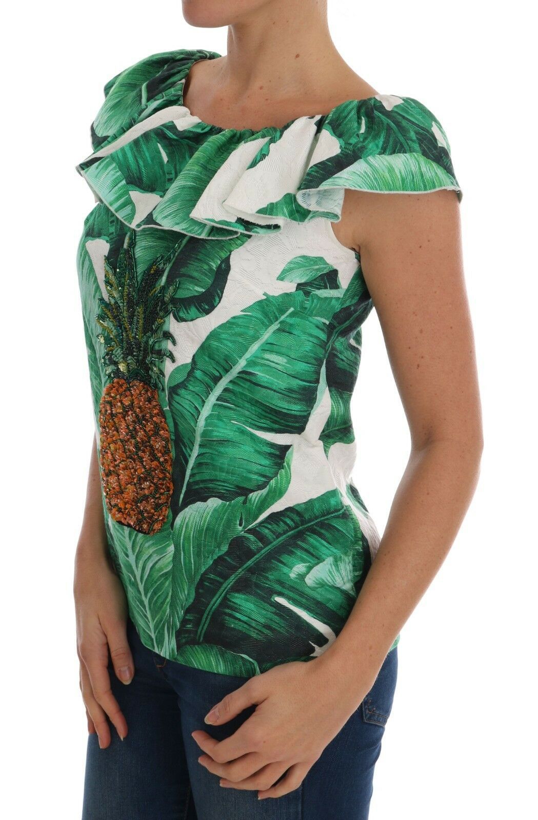 Elegant Sequined Pineapple Blouse - ventzia