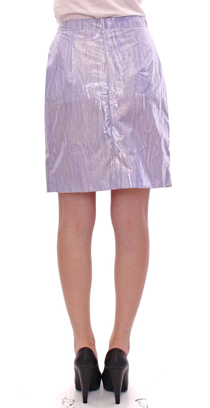 Elegant Purple Viscose Skirt - Wrap Closure - ventzia