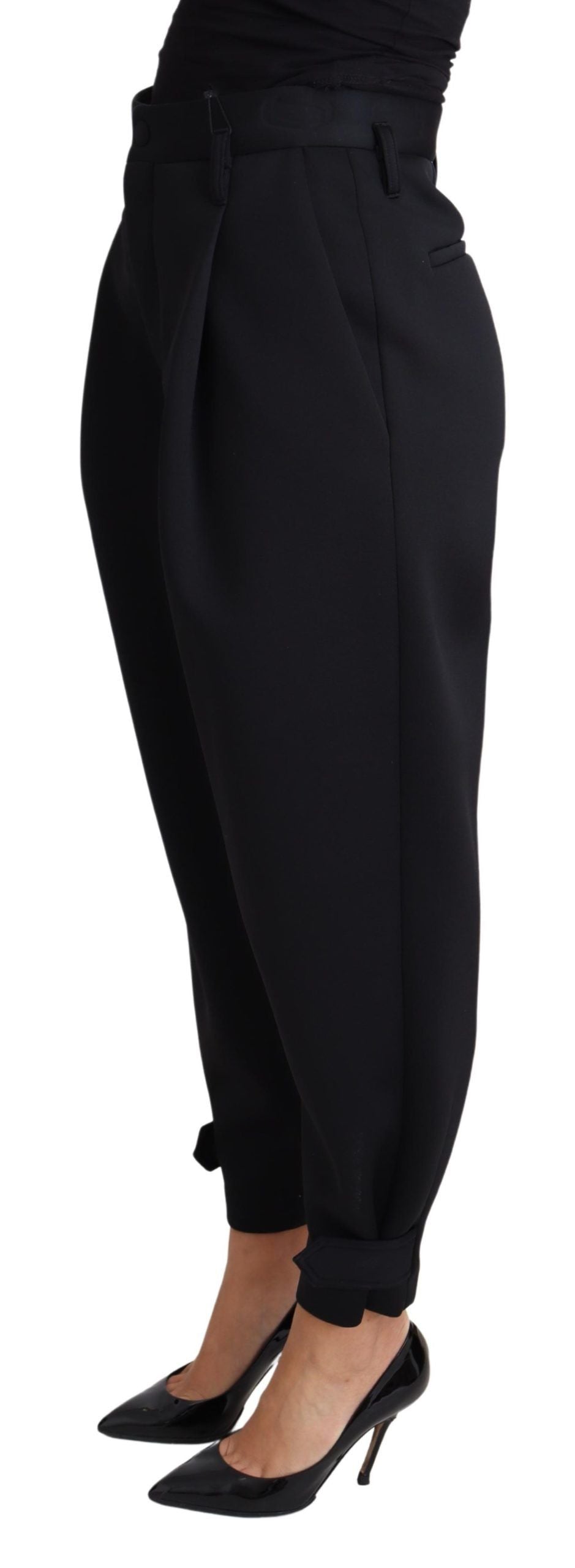 Elegant High-Waist Cropped Trousers - ventzia