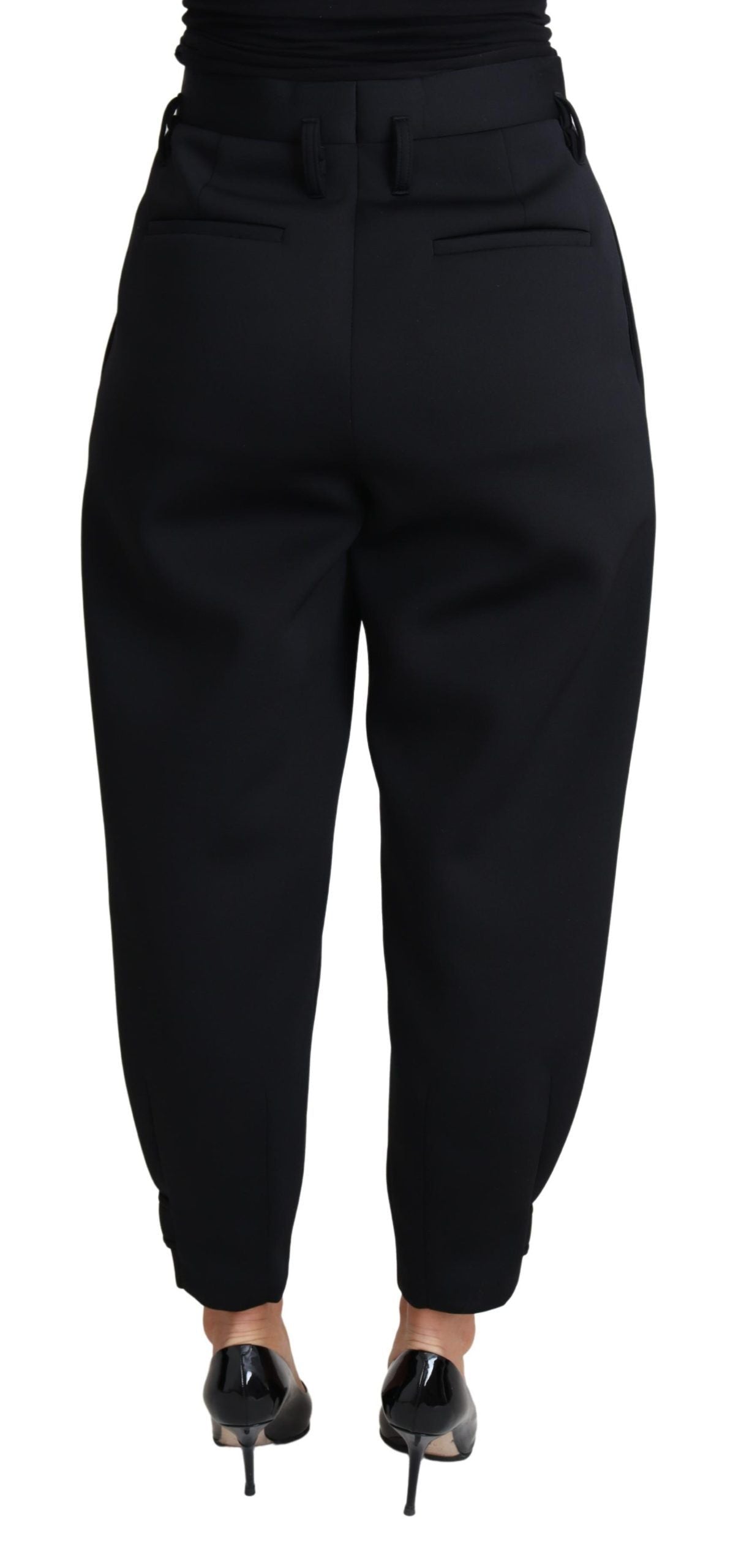 Elegant High-Waist Cropped Trousers - ventzia