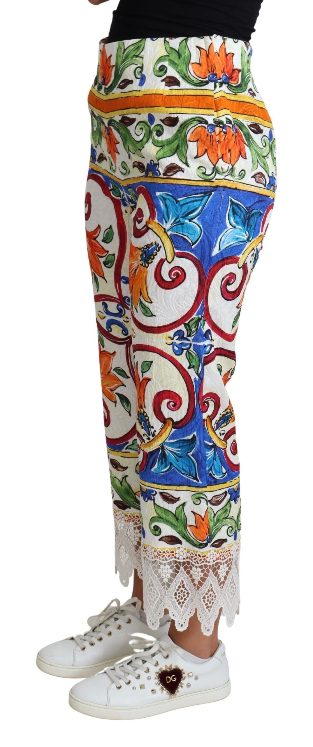 Majolica High Waist Cropped Trousers - ventzia