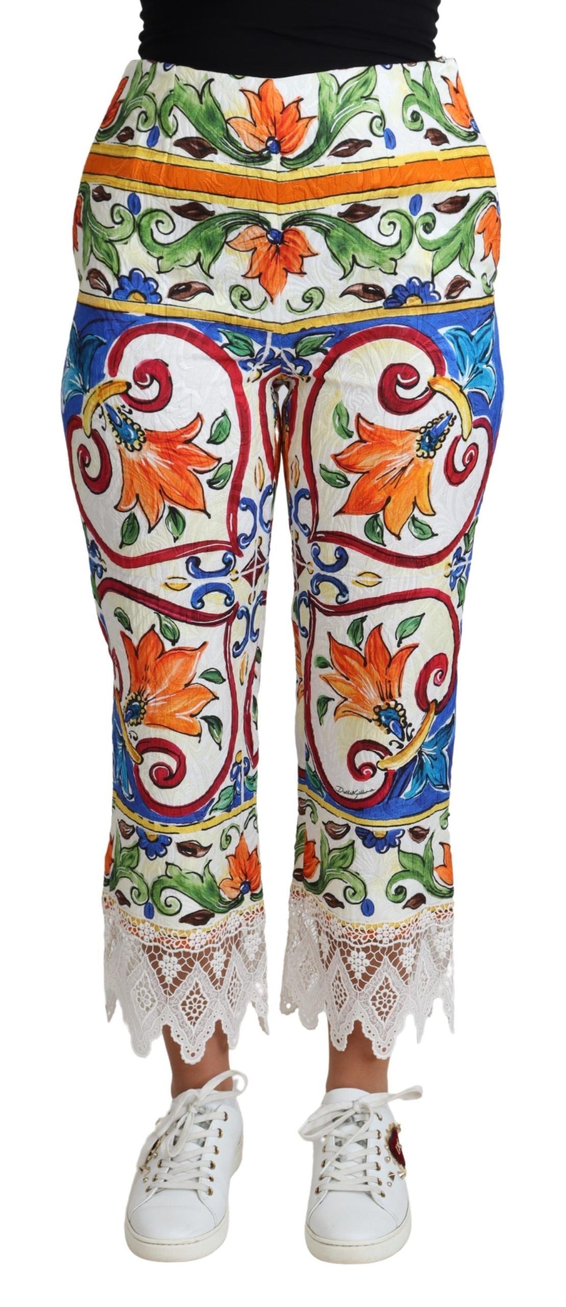 Majolica High Waist Cropped Trousers - ventzia