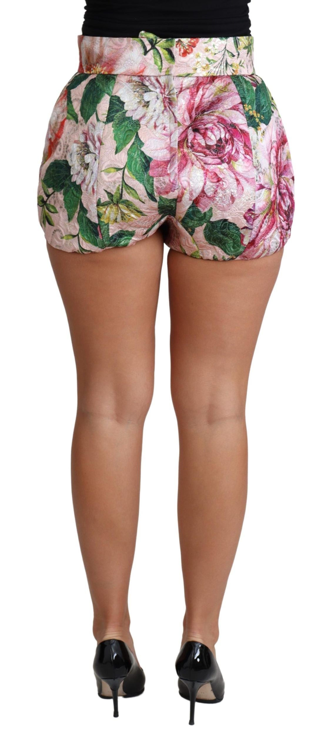 Chic Pink Floral High-Waist Hot Pants - ventzia