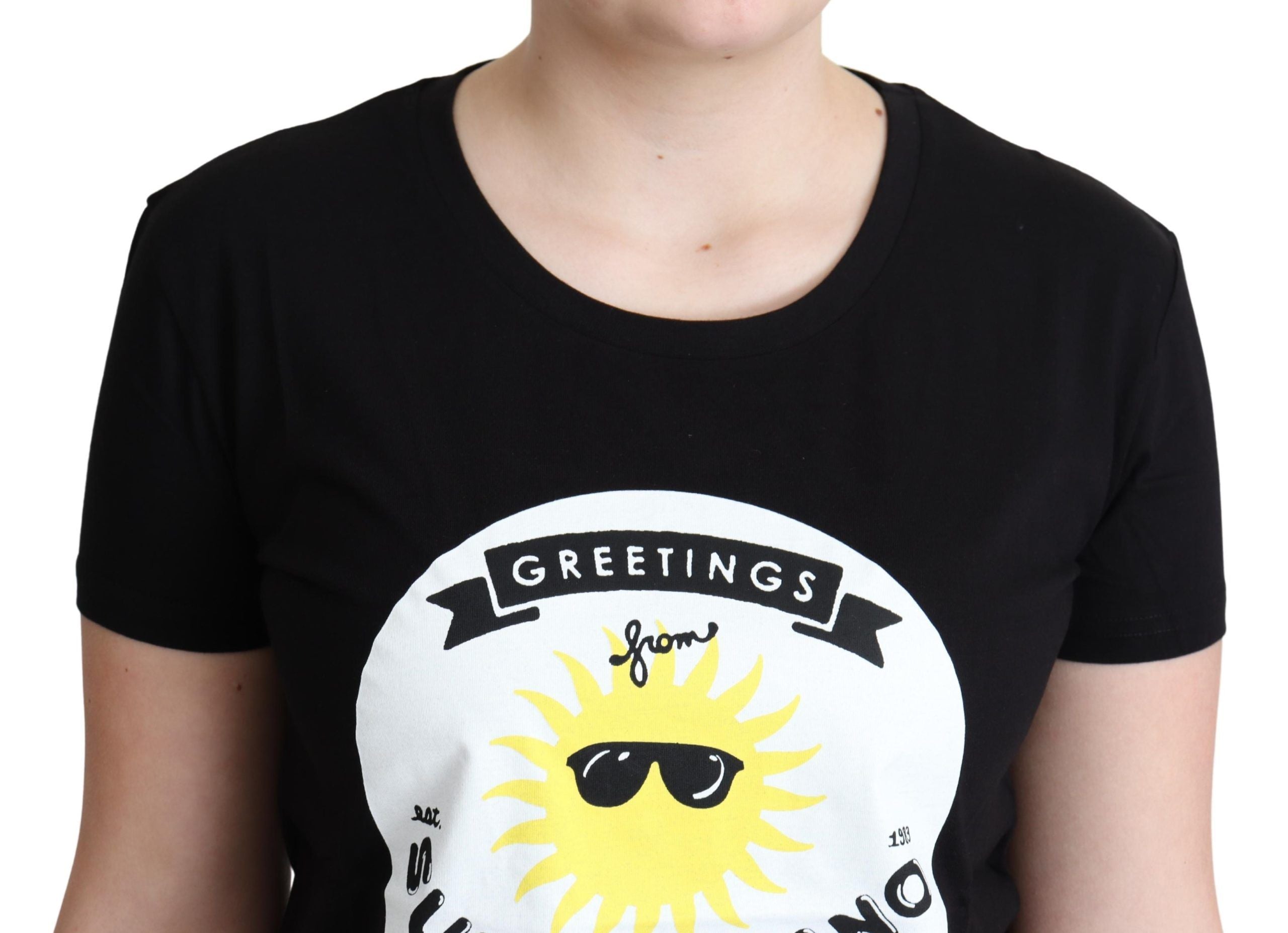Chic Moschino Cotton Tee with Milano Print - ventzia