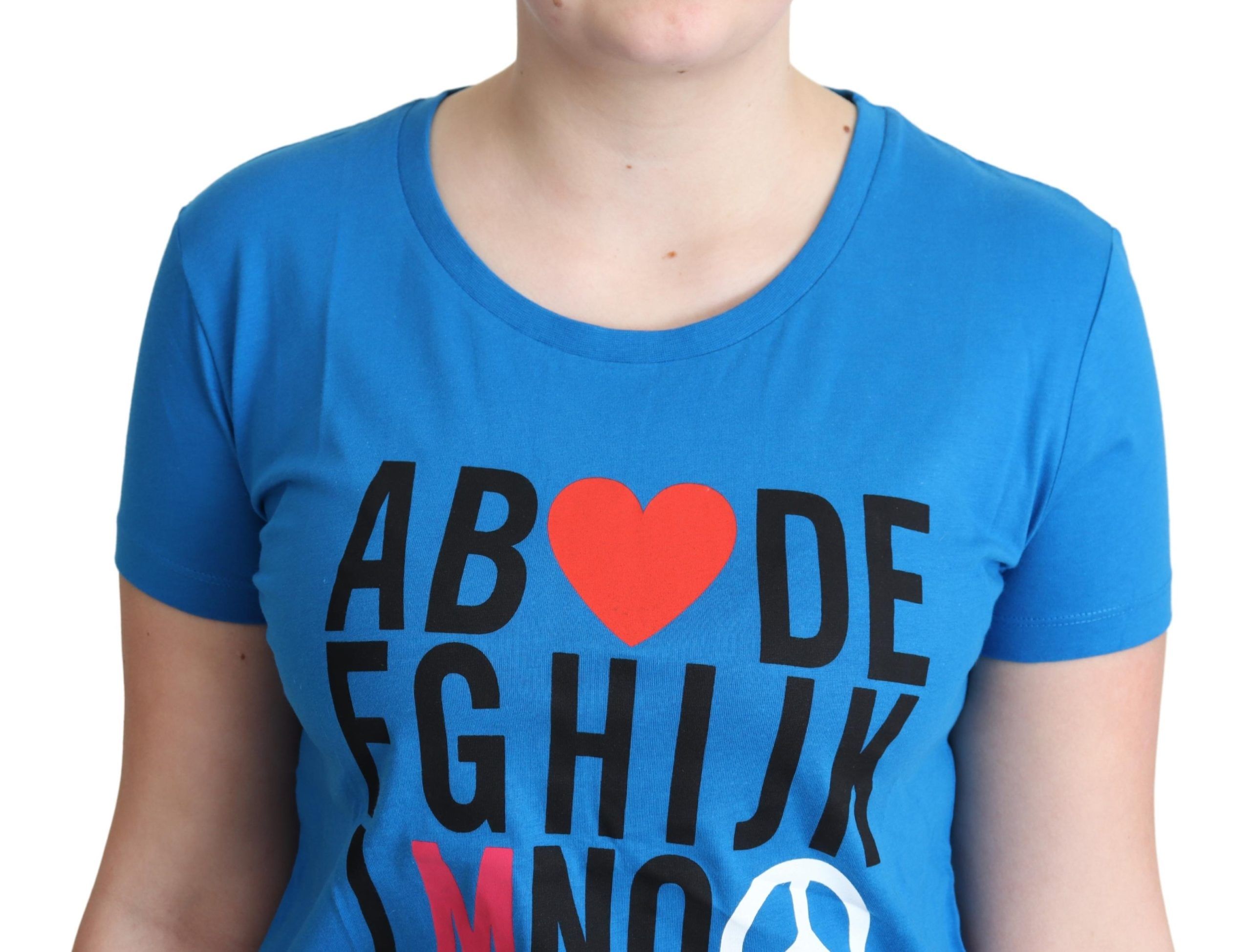 Chic Alphabet Cotton Tee in Blue - ventzia