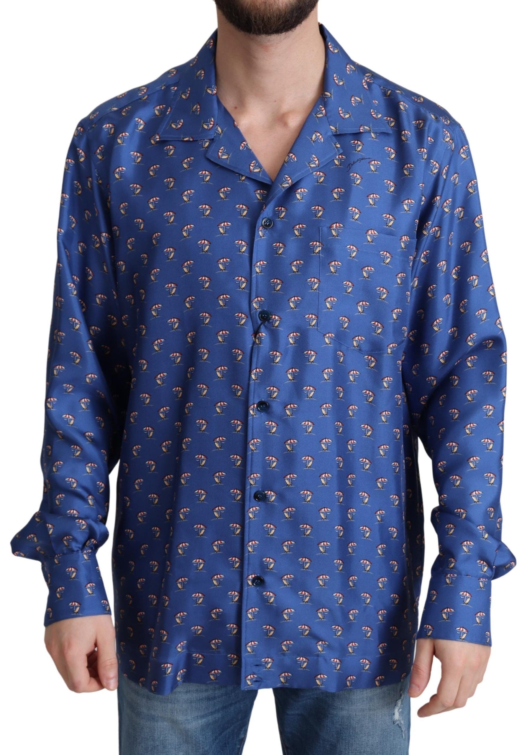 Silk Beach Chair Print Casual Shirt - ventzia