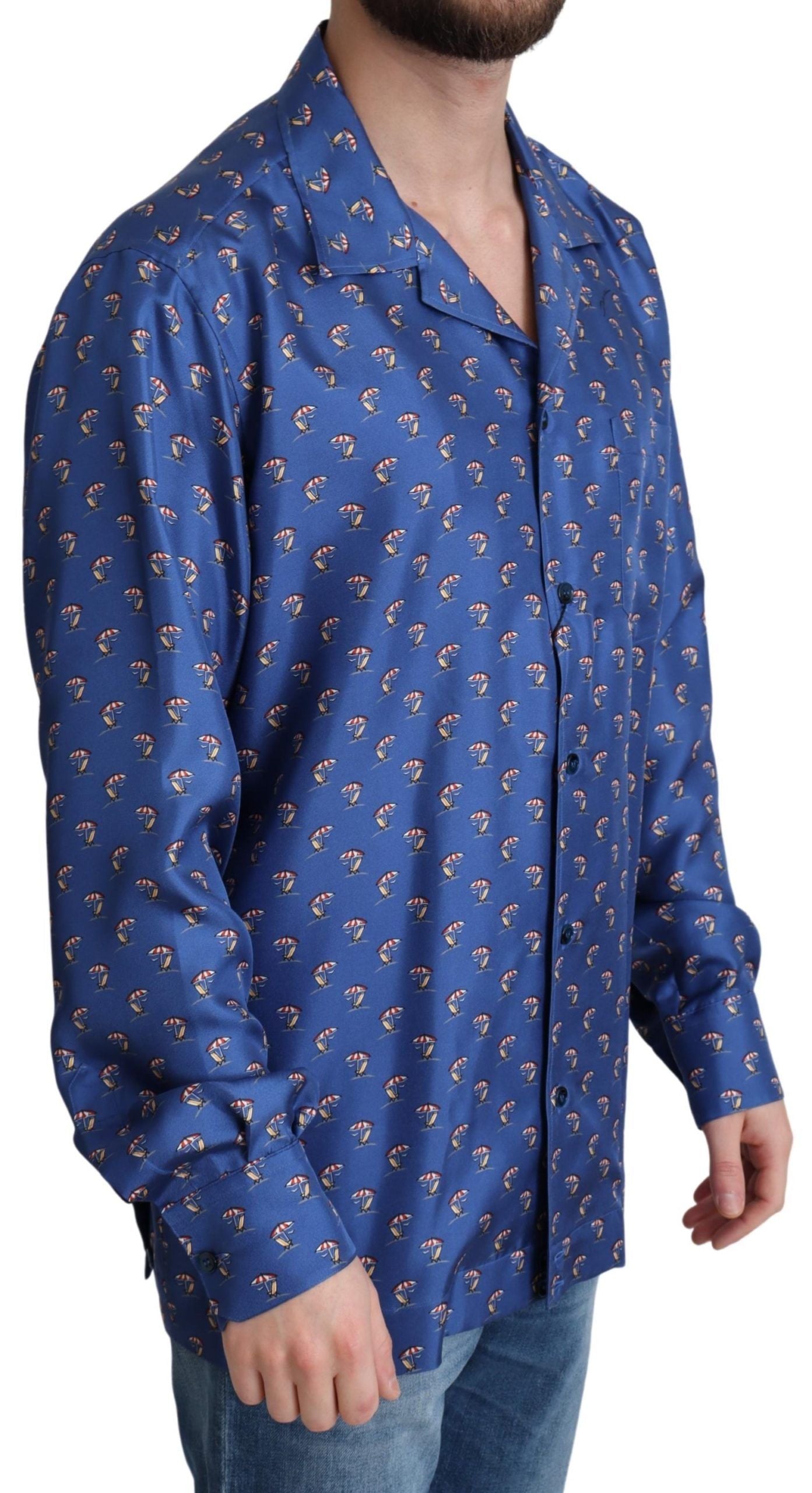 Silk Beach Chair Print Casual Shirt - ventzia