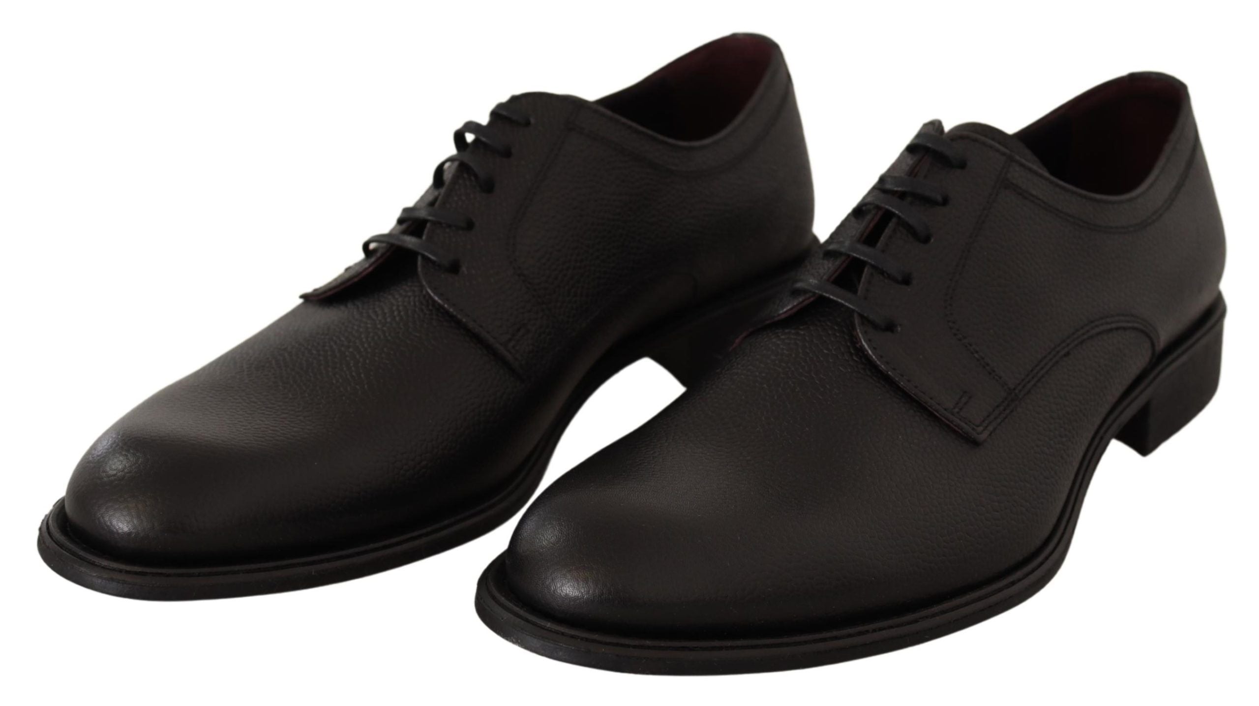 Elegant Black Leather Derby Dress Shoes - ventzia