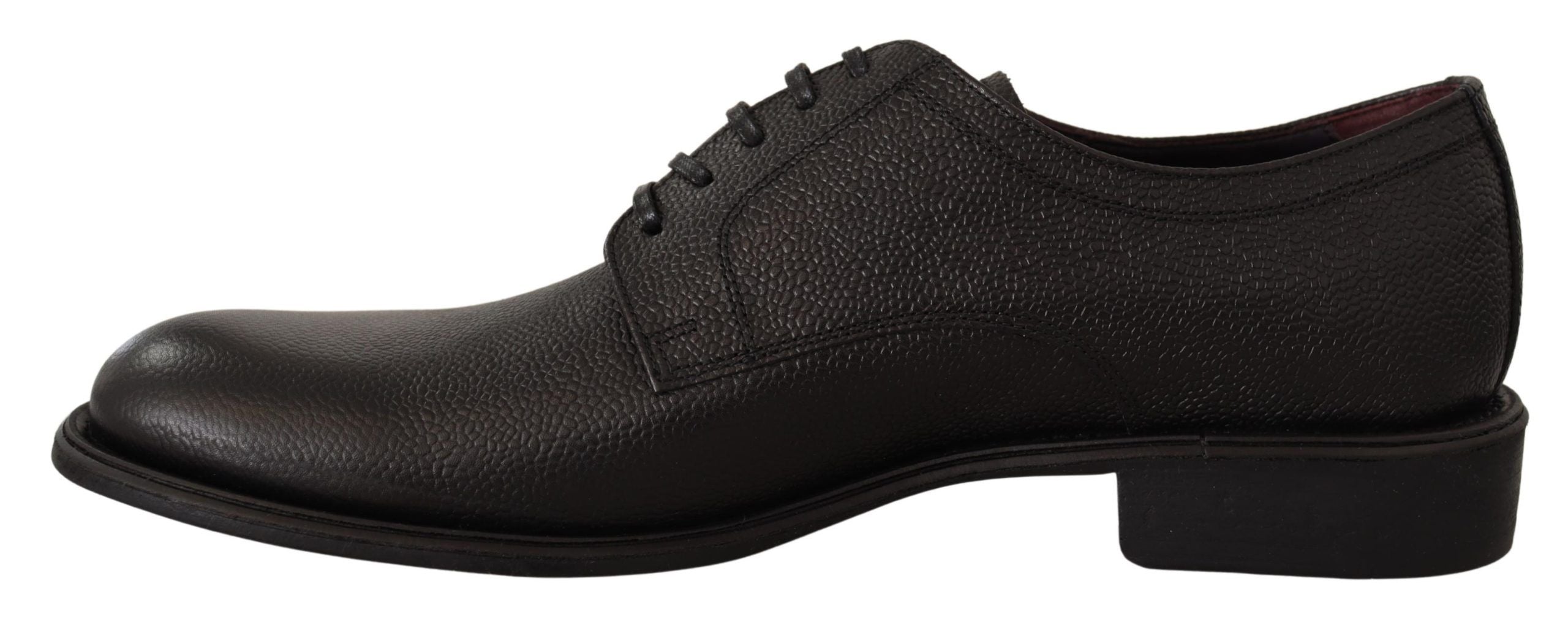 Elegant Black Leather Derby Dress Shoes - ventzia