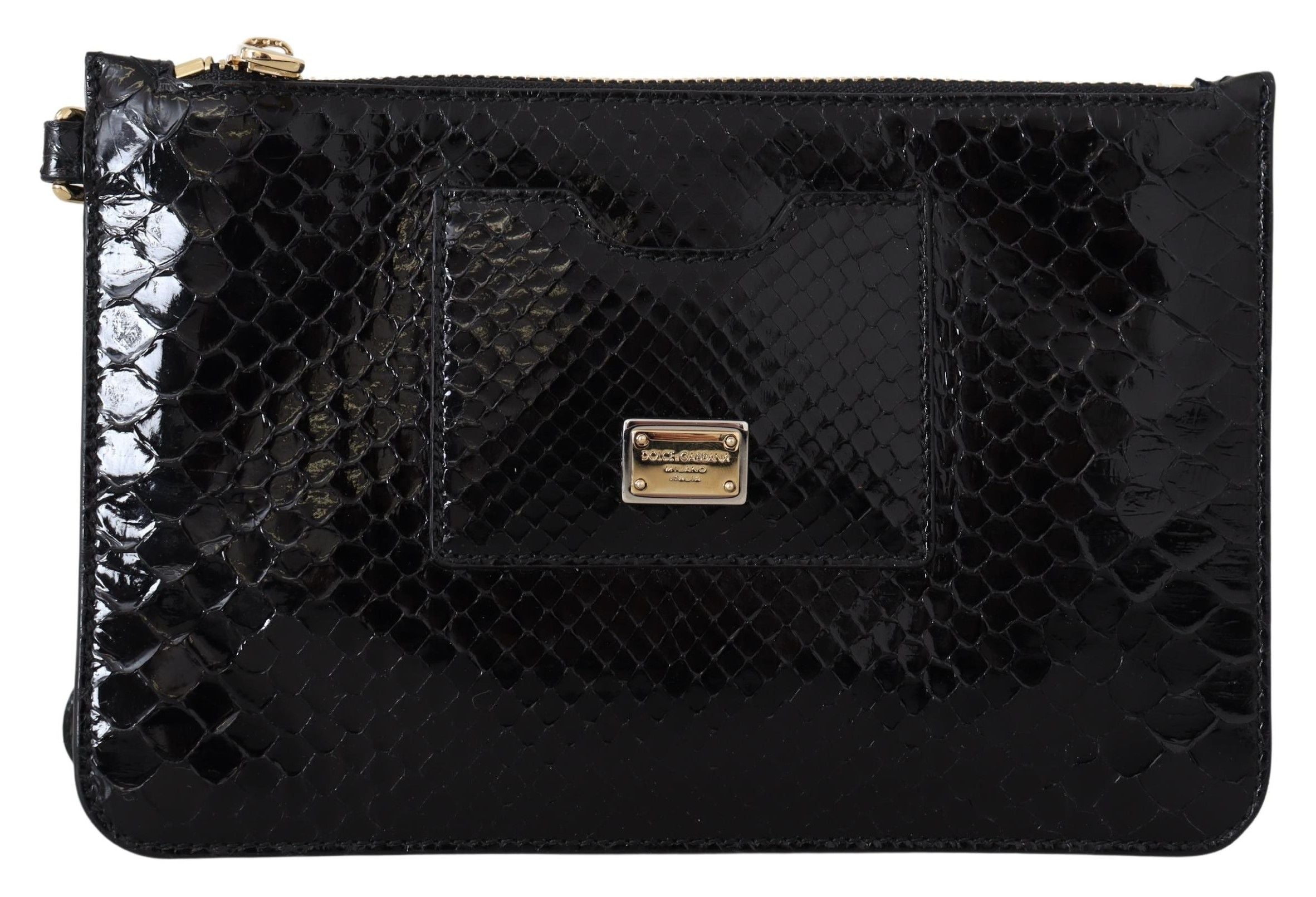 Exotic Leather Black Wristlet Wallet - ventzia