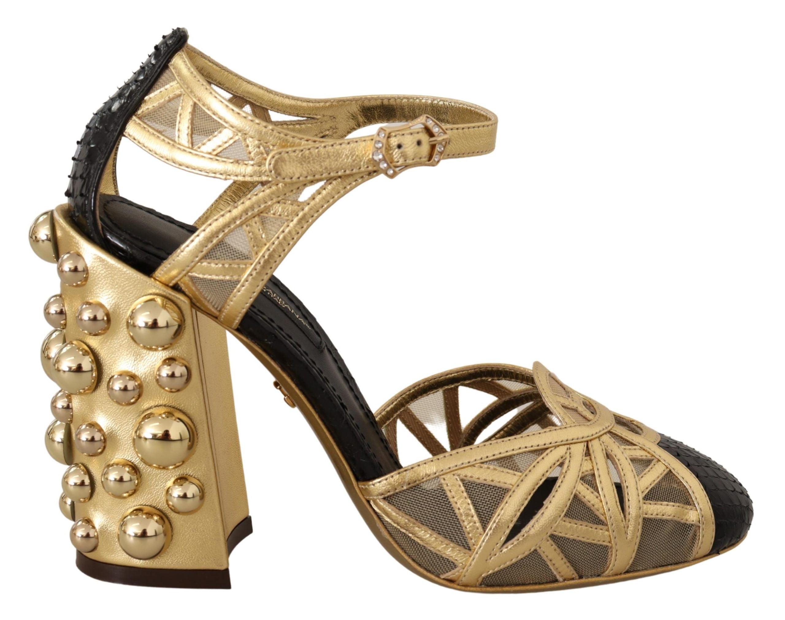 Elegant Crystal Studded Leather Pumps - ventzia