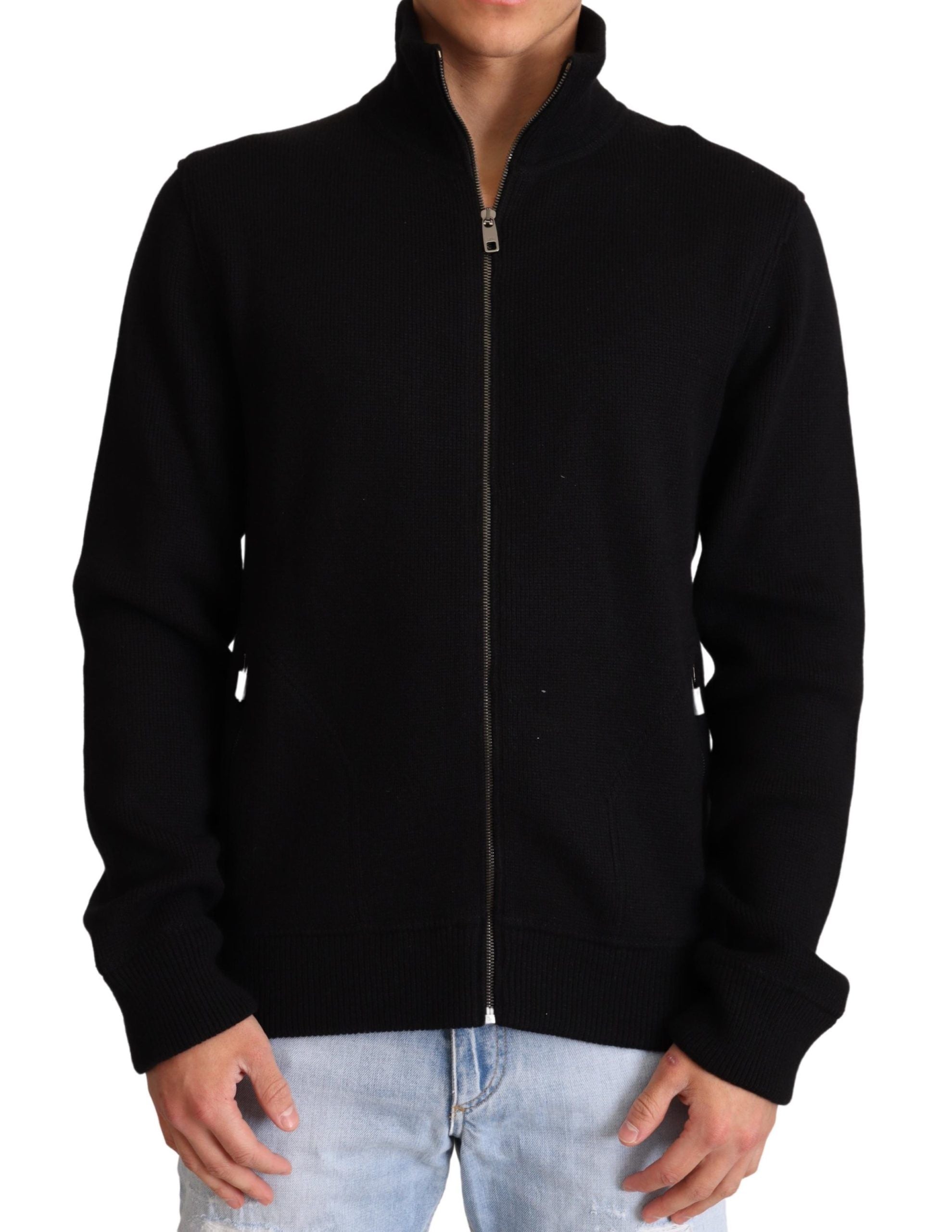 Elegant High Neck Cashmere Blend Sweater - ventzia