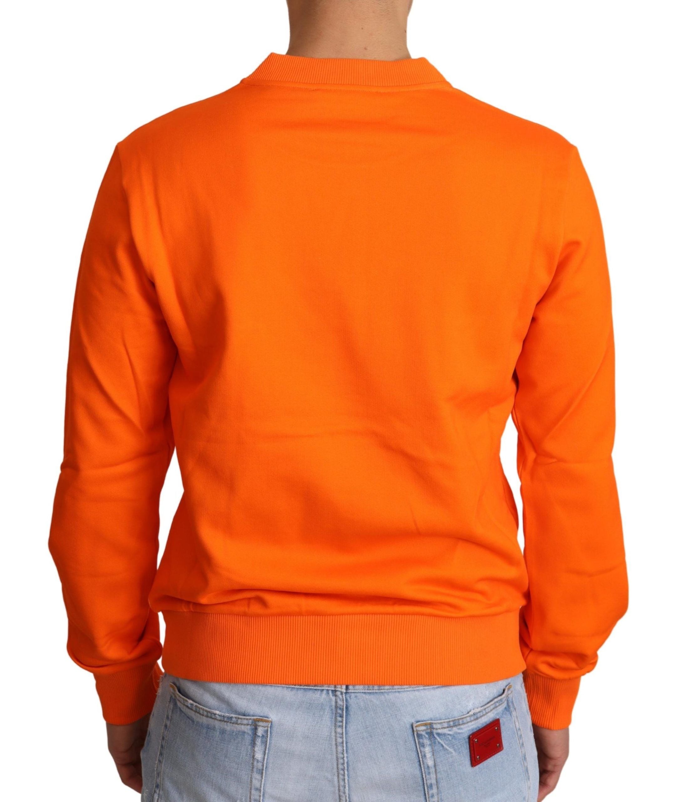 Regal Crewneck Cotton Sweater in Orange - ventzia