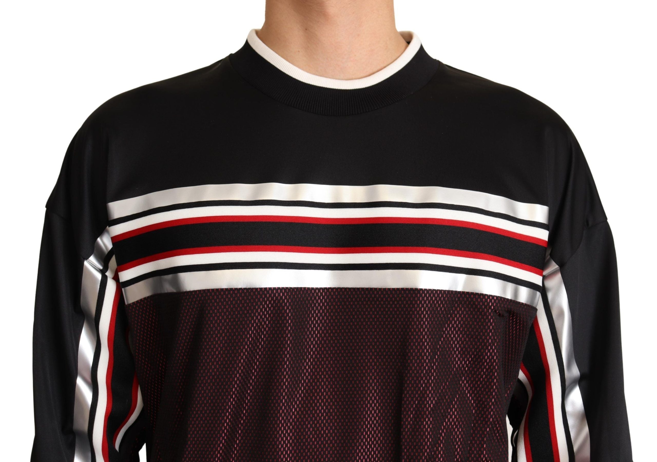 Elegant Crewneck Pullover Sweater in Black - ventzia
