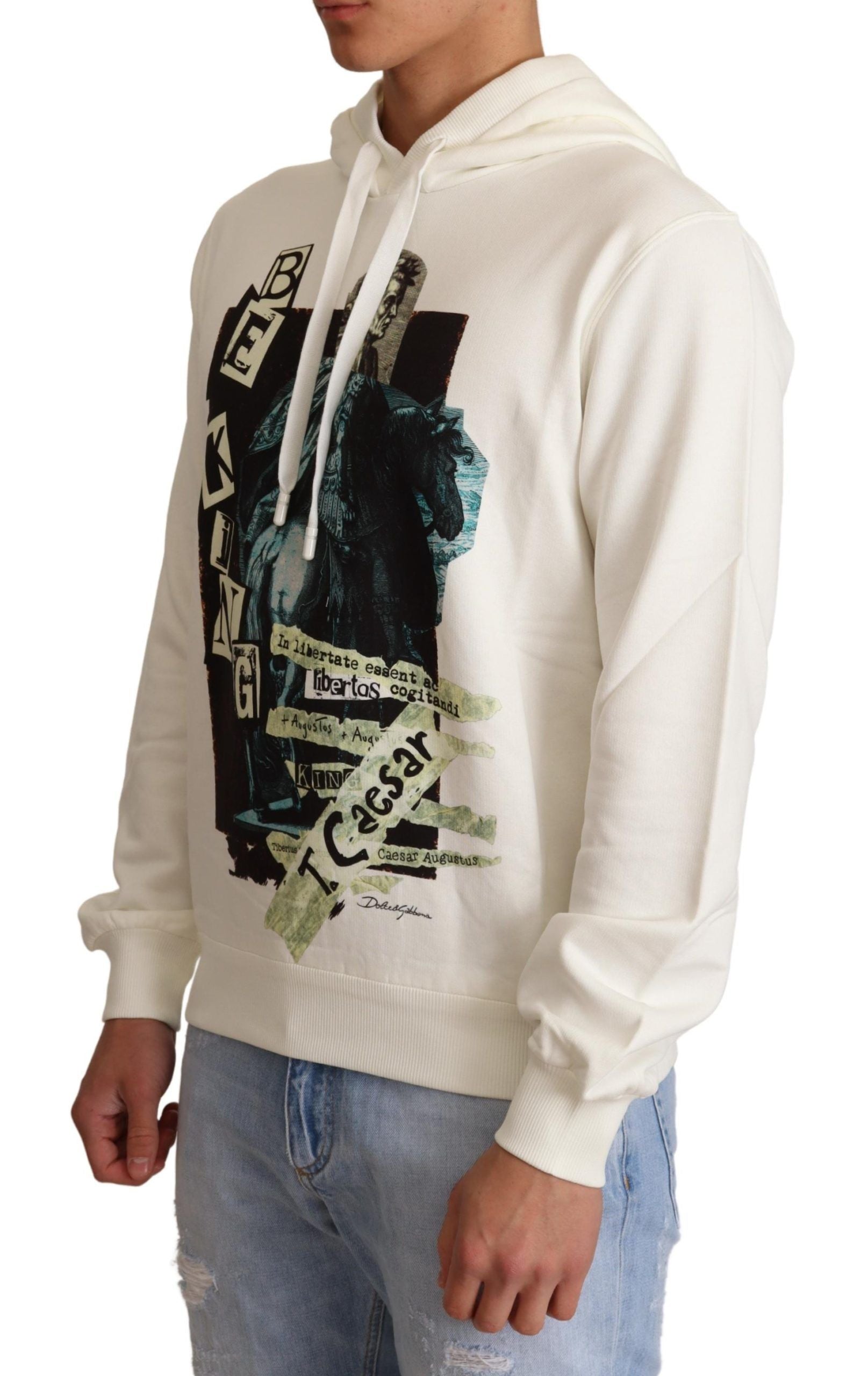 Regal King Motif Hooded Pullover Sweater - ventzia