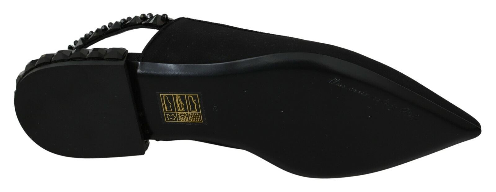 Black Flats Slingback Charmeuse Shoes - ventzia