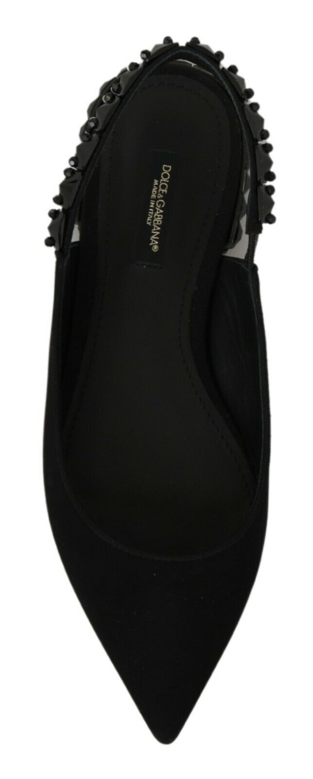 Black Flats Slingback Charmeuse Shoes - ventzia