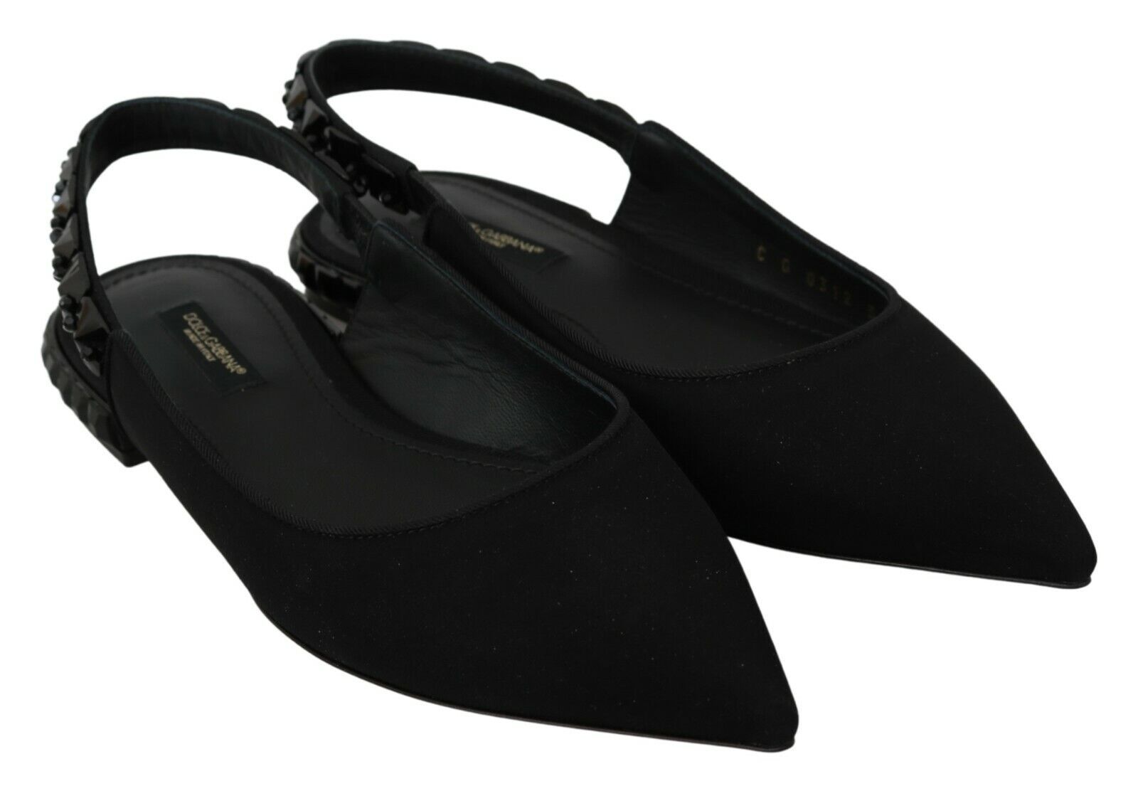 Black Flats Slingback Charmeuse Shoes - ventzia
